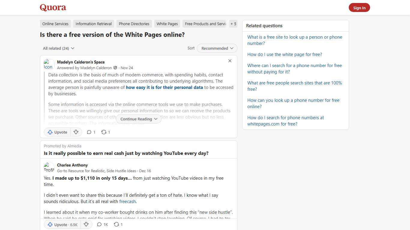 Is there a free version of the White Pages online? - Quora